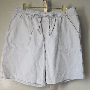 Style & Co. Women's High Waist Drawstring Shorts in Light Cream 100% Cotton